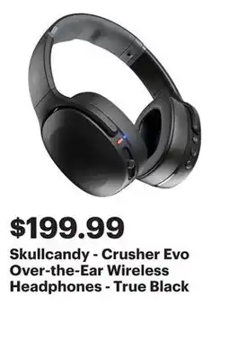 Best Buy Skullcandy - Crusher Evo Over-the-Ear Wireless Headphones - True Black offer