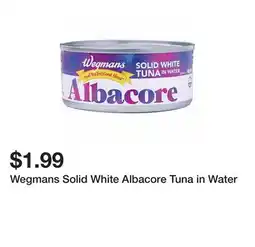 Wegmans Wegmans Solid White Albacore Tuna in Water offer