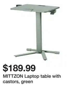 Ikea MITTZON Laptop table with castors, green offer