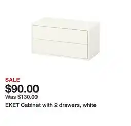 Ikea EKET Cabinet with 2 drawers, white offer