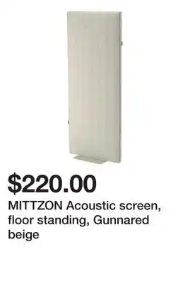 Ikea MITTZON Acoustic screen, floor standing, Gunnared beige offer