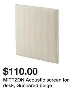Ikea MITTZON Acoustic screen for desk, Gunnared beige offer