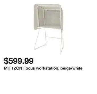 Ikea MITTZON Focus workstation, beige/white offer