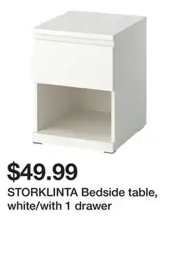 Ikea STORKLINTA Bedside table, white/with 1 drawer offer