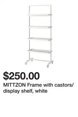 Ikea MITTZON Frame with castors/display shelf, white offer