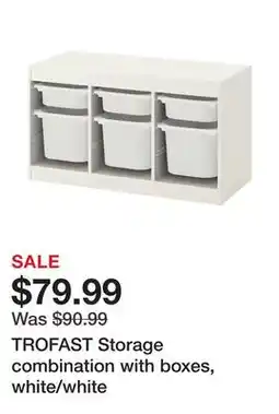 Ikea TROFAST Storage combination with boxes, white/white offer