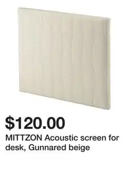 Ikea MITTZON Acoustic screen for desk, Gunnared beige offer