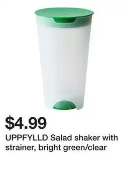 Ikea UPPFYLLD Salad shaker with strainer, bright green/clear offer