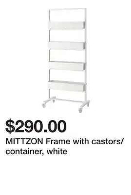 Ikea MITTZON Frame with castors/container, white offer