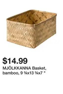 Ikea MJÖLKKANNA Basket, bamboo, 9 ¾x13 ¾x7 offer