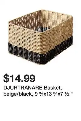 Ikea DJURTRÄNARE Basket, beige/black, 9 ¾x13 ¾x7 ½ offer