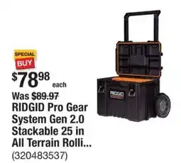The Home Depot RIDGID Pro Gear System Gen 2.0 Stackable 25 in All Terrain Rolli offer