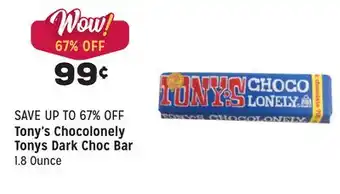 Grocery Outlet Tonys Dark Choc Bar offer