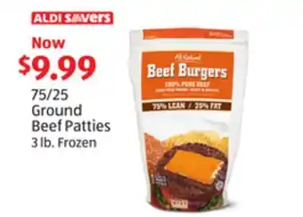 Aldi 75/25 Ground Beef Patties offer