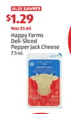 Aldi Happy Farms Deli-Sliced Pepper Jack Cheese offer