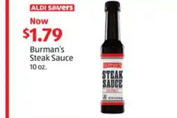 Aldi Burman's Steak Sauce offer