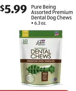Aldi Pure Being Assorted Premium Dental Dog Chews offer