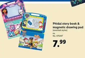 Lidl Phidal story book & magnetic drawing pad offer