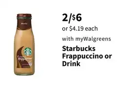 Walgreens Starbucks Frappuccino or Drink offer