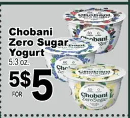 Superior Grocers Chobani Zero Sugar Yogurt offer