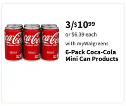 Walgreens 6-Pack Coca-Cola Mini Can Products offer