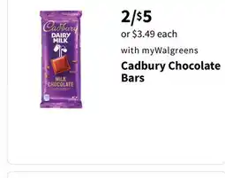 Walgreens Cadbury Chocolate Bars offer