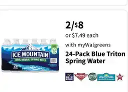 Walgreens 24-Pack Blue Triton Spring Water offer
