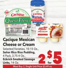 Vallarta Supermarkets Cacique Mexican Cheese or Cream offer