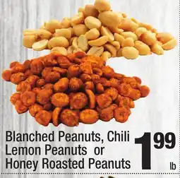 Super King Markets Blanched Peanuts, Chili Lemon Peanuts or Honey Roasted Peanuts offer