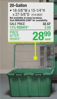 Menards Masterforce 20-Gallon Waterproof Industrial Gasketed Storage Tote offer