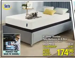 Menards Serta Sheer Slumber 8 Twin Medium Firm Gel Memory Foam Mattress in a Box offer