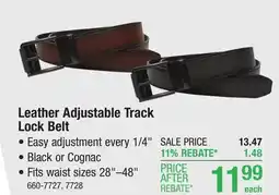 Menards Motion by Boconi Men's Black Leather Adjustable Track Lock Belt offer