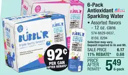 Menards BUBBL'R Twisted Elix'r Antioxidant Sparkling Water - 6 Pack offer