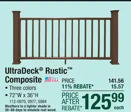 Menards UltraDeck Rustic 6' Gray Composite Rail Section Kit offer