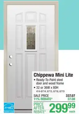 Menards Mastercraft Chippewa 32W x 80H Primed Steel Mini Lite Exterior Door System - Right Inswing offer