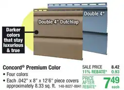 Menards Concord Premium Color offer
