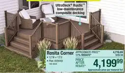 Menards 12' X 12' Rosita Corner Deck Material List offer