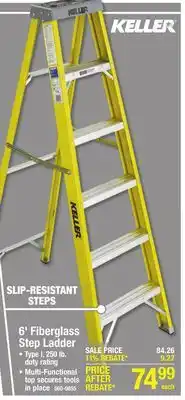 Menards Keller 6' Type I Fiberglass Step Ladder - 250 lb. Max offer