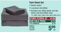 Menards Hotel & Home Dark Taupe Microfiber Sheet Set - Twin offer