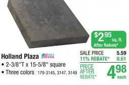Menards 16 x 16 Quarry Gray Holland Plaza Paver offer