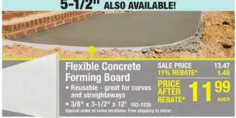 Menards White Flexible Forming Board offer