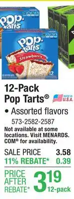 Menards Pop-Tarts Frosted Strawberry Toaster Pastries - 12 Pack offer