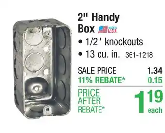 Menards RACO 2 Galvanized Steel Handy Electrical Box offer