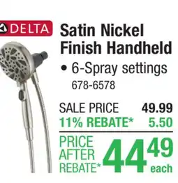 Menards Delta SureDock Magnetic 6-Spray Setting Satin Nickel Handheld Showerhead offer