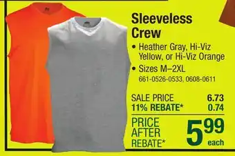 Menards RW Rugged Wear Men's Heather Gray Sleeveless Crew T-Shirt - Medium offer