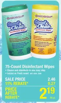Menards Good & Clean Lemon Disinfectant Wipes - 75 Count offer