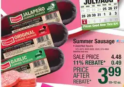 Menards Klement's Garlic Summer Sausage - 12 oz offer
