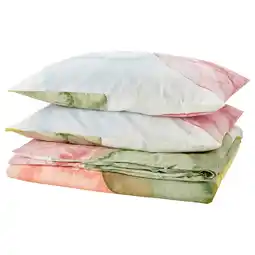Ikea Olymptistel Duvet cover and pillowcase(s), multicolor, King offer
