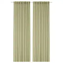 Ikea Rosenrobinia Sheer curtains, 1 pair, light olive-green, 57x84 offer