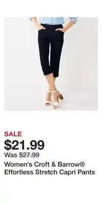 Kohl's Women's Croft & Barrow Effortless Stretch Capri Pants offer